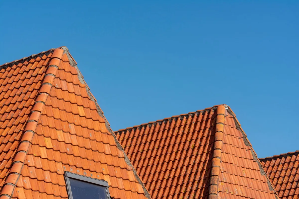 Clay barrel tile rooflines on homes in Hollywood, FL